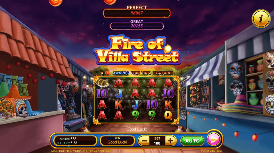 Dragon Fury Fire of Villa Street slot with a festive street scene, a game players reach through agents supplied by a Dragon Fury sub distributor