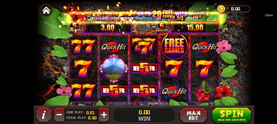 Game Vault slot game inside the player app that an agent hands to customers