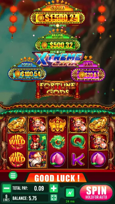 Panda Master VIP Xtreme style slot with jackpot bars, played on points the agent loaded from the backend