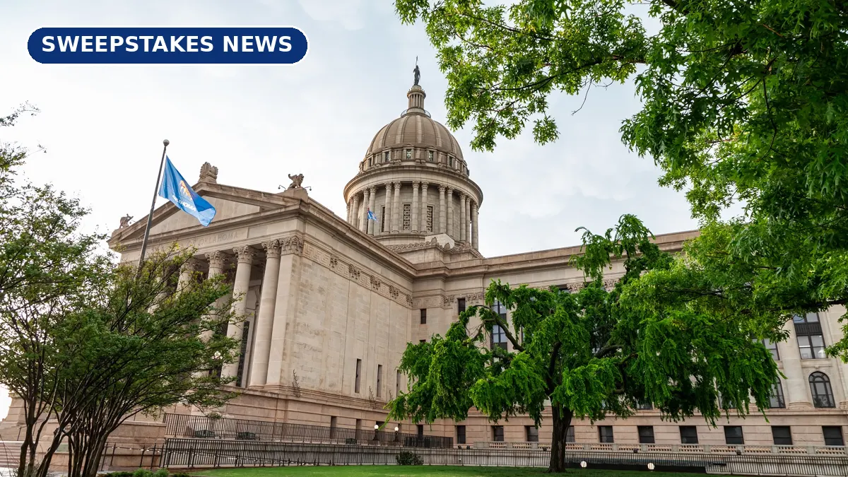 The Oklahoma State Capitol building with its dome in Oklahoma City